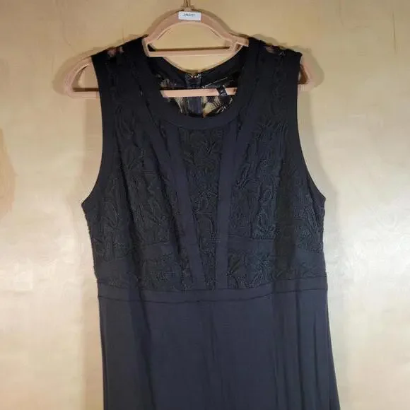 Lane Bryant Black Floral Mesh Lace Stretch Sleeveless Maxi Dress Women Sz 20 - Picture 6 of 9